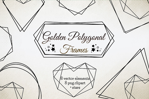 Black Polygonal Frames Png Svg Pre Designed Photoshop Graphics Creative Market