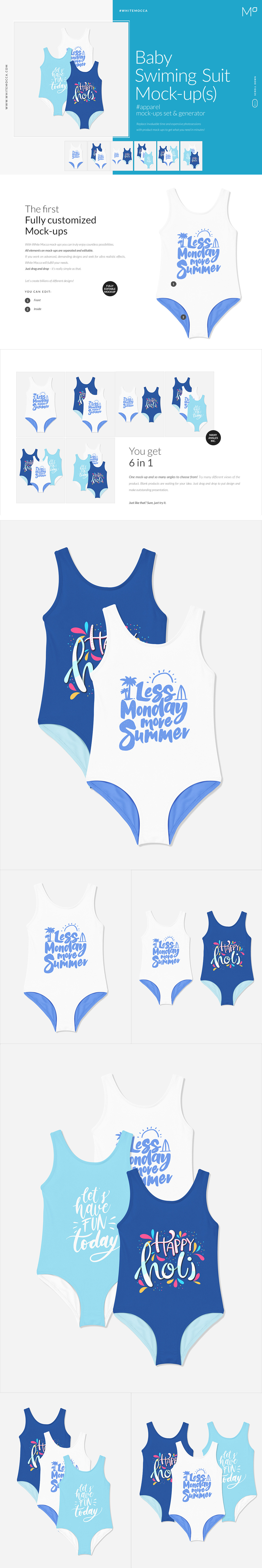 Download Baby Swimming Suit Mock-ups Set | Creative Photoshop Templates ~ Creative Market