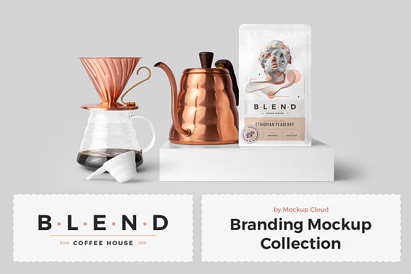 Download Blend Coffeehouse Branding Mockup Creative Photoshop Templates Creative Market