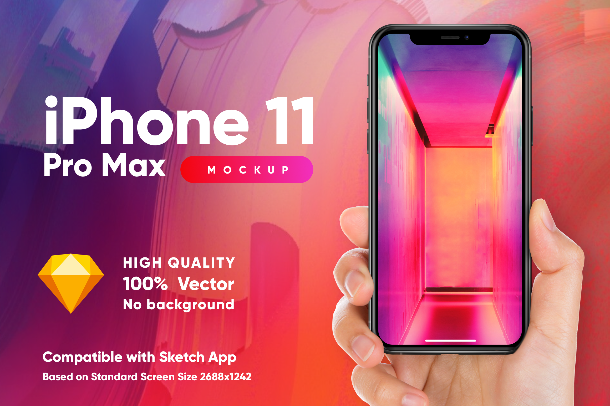 Download Iphone 11 Pro Max Mockup With Hand Creative Mobile Web Mockups Creative Market