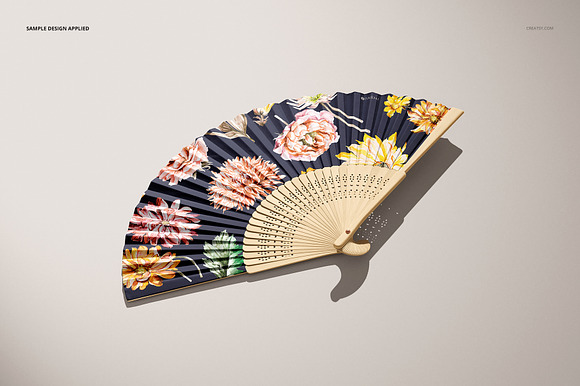 Download Fabric Hand Fan Mockup Set Creative Photoshop Templates Creative Market