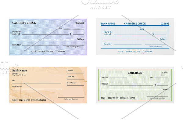 Bank check. Presentation blank | Pre-Designed Vector Graphics ...