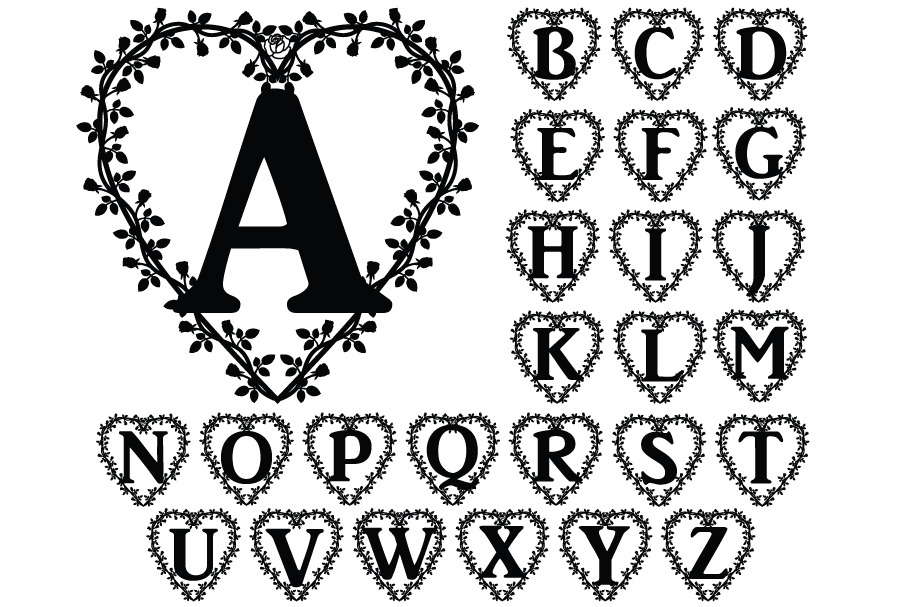 Download Floral Alphabet Svg Floral Letters Pre Designed Photoshop Graphics Creative Market