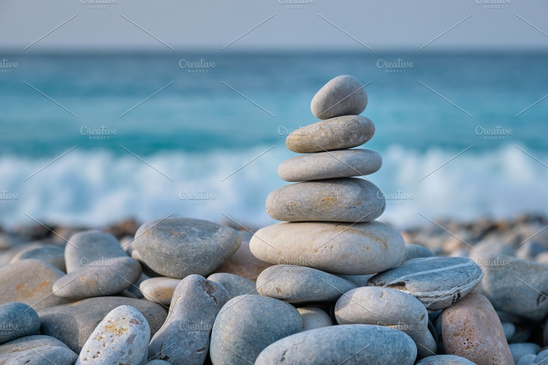 Zen Balanced Stones Stack On Beach Containing Balance Zen And Beach High Quality Nature Stock Photos Creative Market