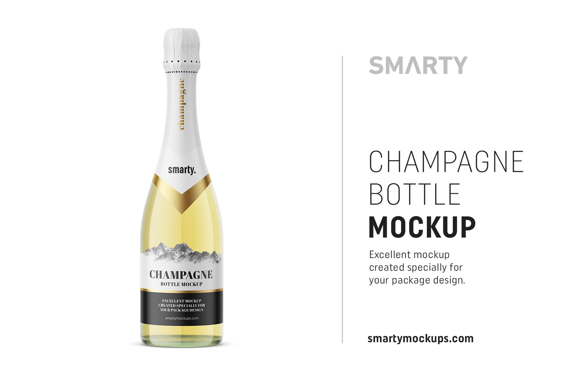 Download Champagne Bottle Mockup Creative Photoshop Templates Creative Market