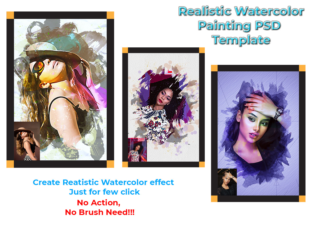 Download Realistic Watercolor Psd Template Unique Photoshop Add Ons Creative Market