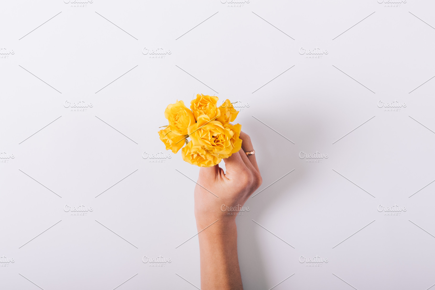 Small Bouquet Of Yellow Flowers In A High Quality Holiday Stock Photos Creative Market