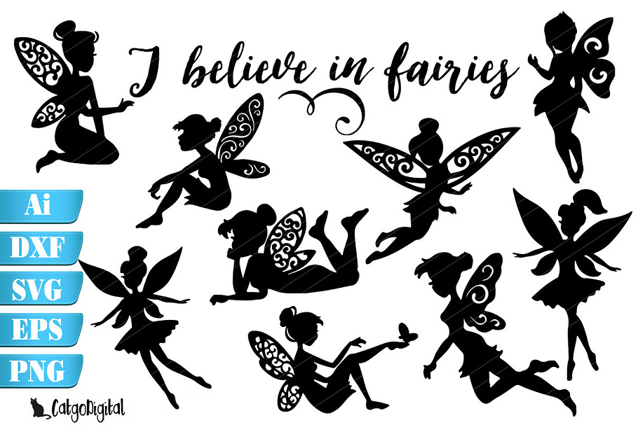 Download Fairy Silhouettes With Quote Svg Eps Pre Designed Vector Graphics Creative Market SVG, PNG, EPS, DXF File