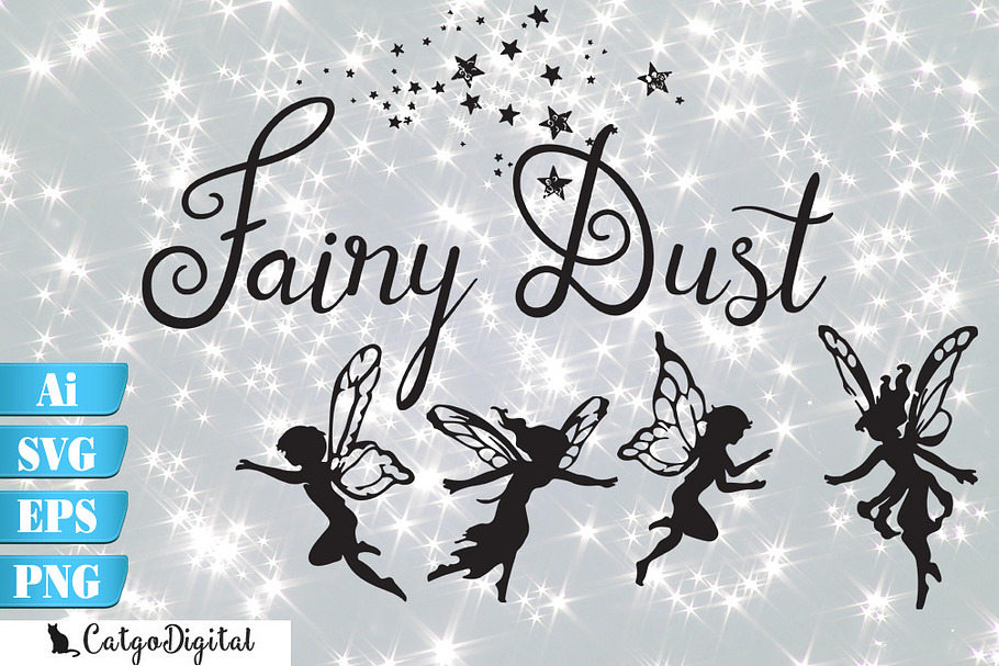 Download Fairy Silhouettes With Quote Svg Eps Pre Designed Vector Graphics Creative Market