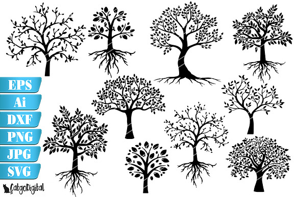 Download Tree Silhouettes Tree Of Life Pre Designed Photoshop Graphics Creative Market