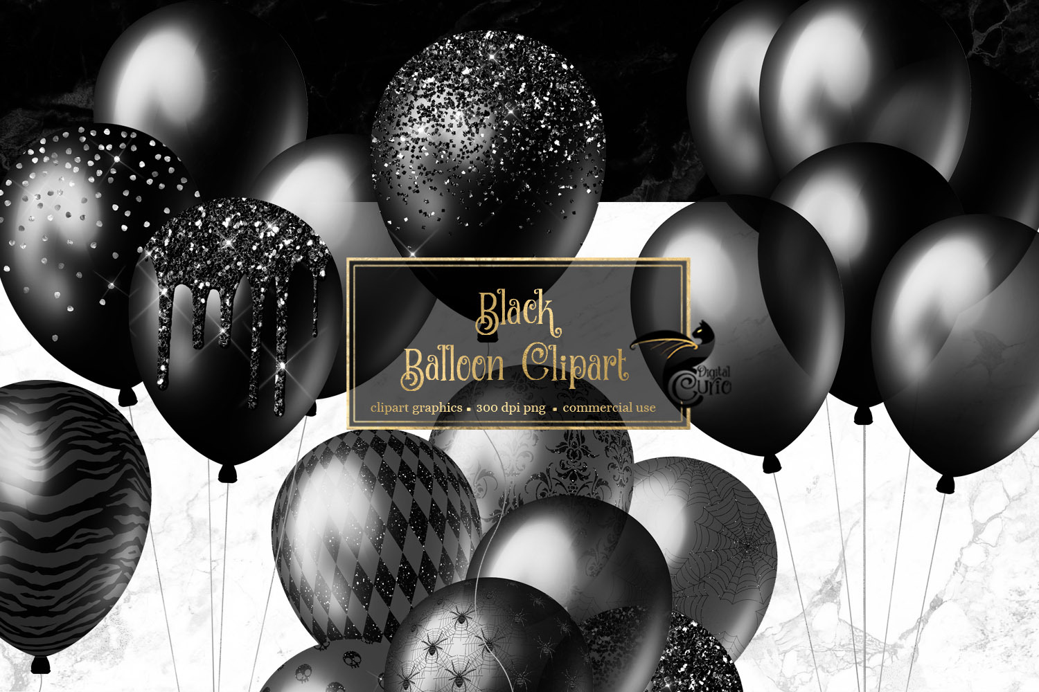 Black Balloon Clipart | Pre-Designed Photoshop Graphics ~ Creative Market