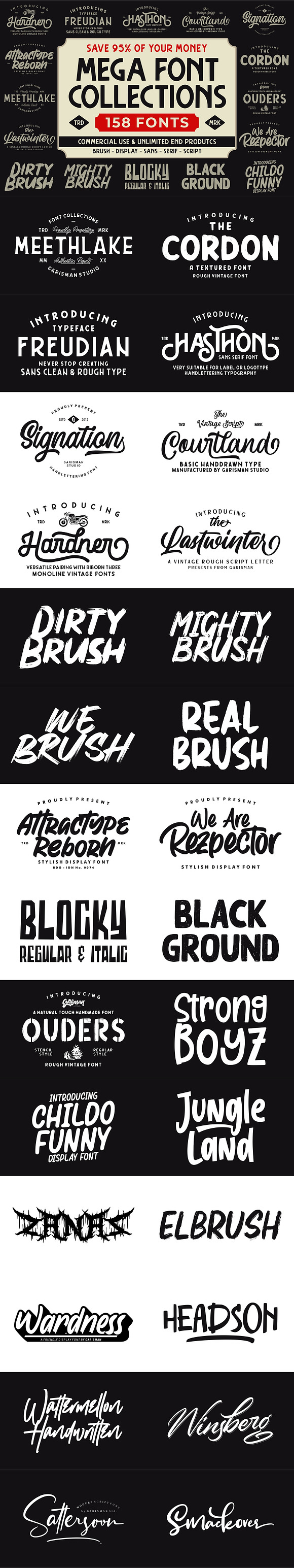 Download The Mega Font Collections 2021 Stunning Display Fonts Creative Market