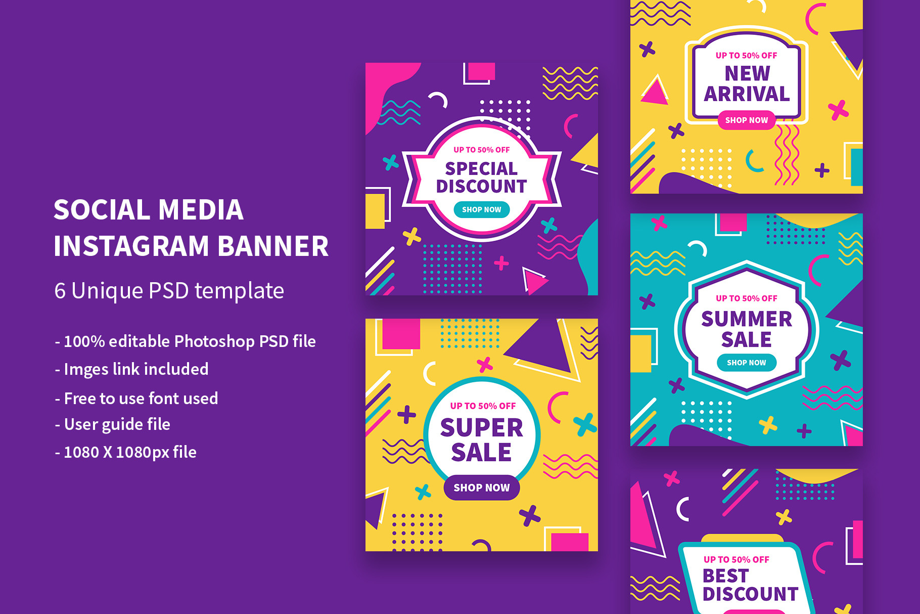 Social Media Instagram Banner Creative Photoshop Templates Creative Market