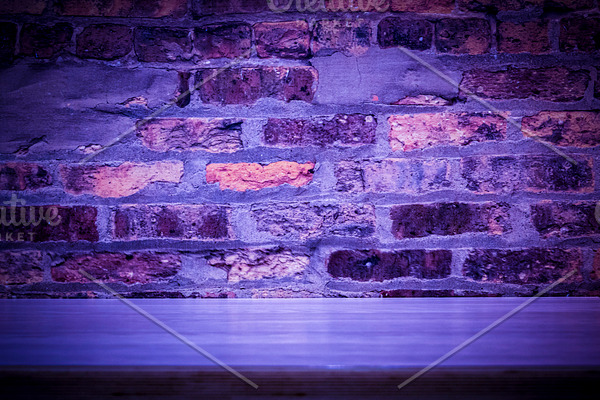 Neon Brick Wall Glow With Copy Space High Quality Stock Photos Creative Market