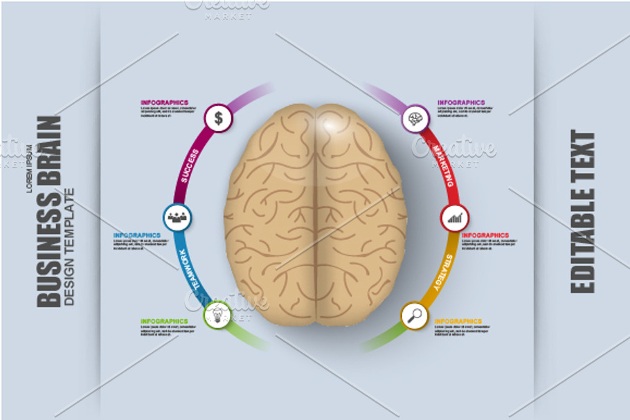 Infographics Brain Vector Design | Creative Other Presentation Software