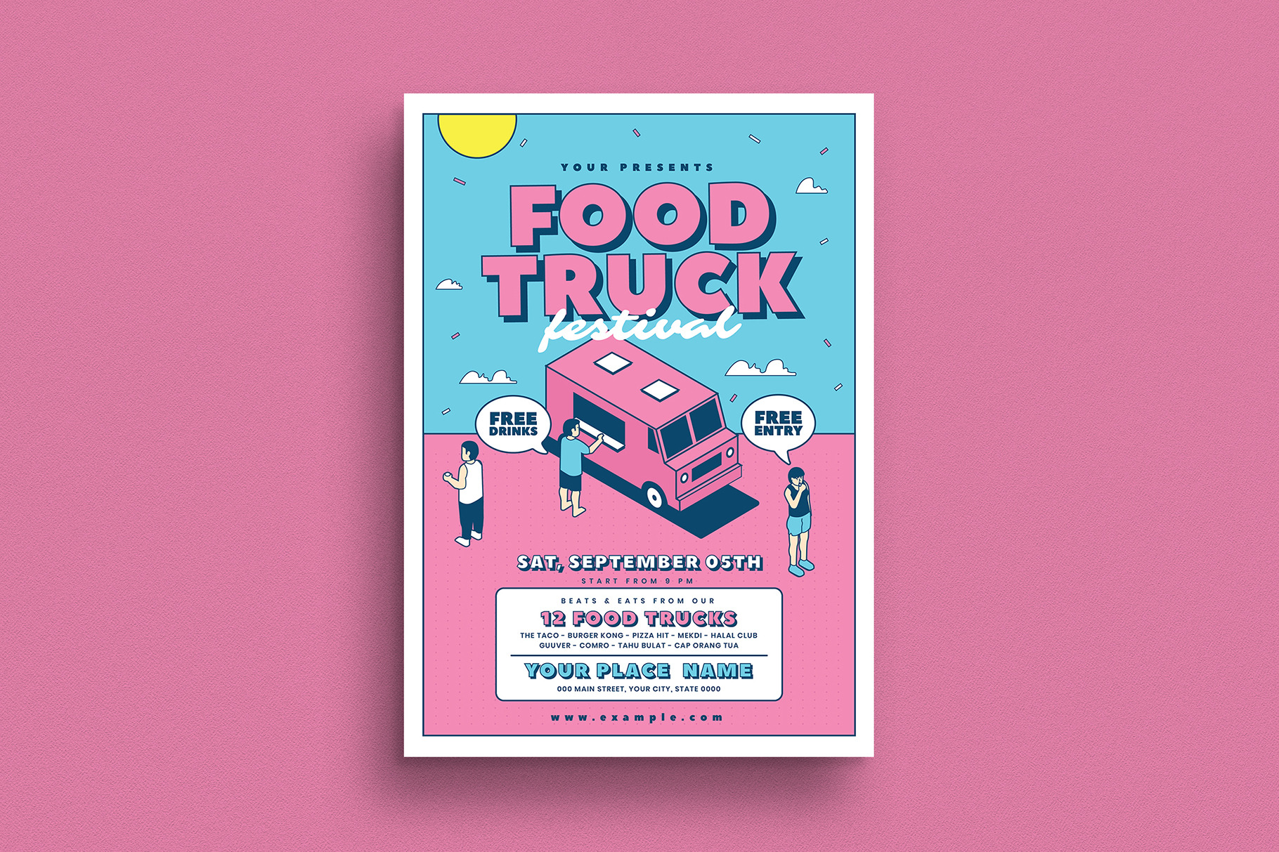 Food Truck Event Flyer Flyer Templates Creative Market