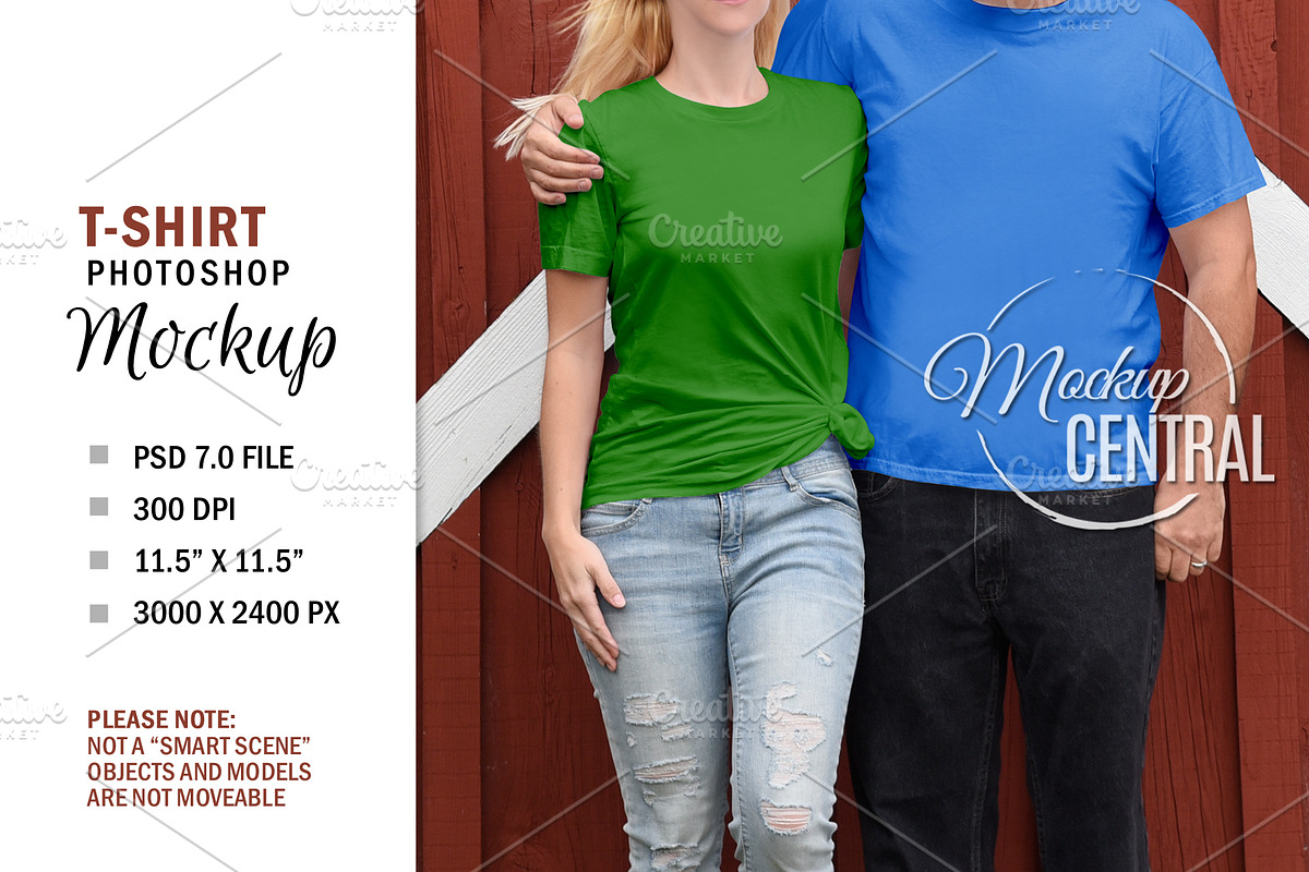 Download Couple T-Shirt Smart Object Mockup | Creative Photoshop ...