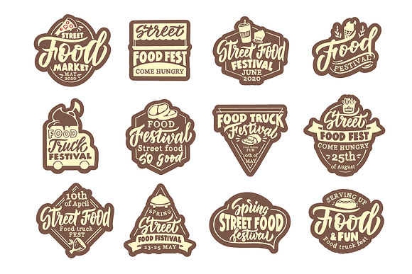 Street food festival. Set of logos | Branding & Logo Templates ~ Creative  Market