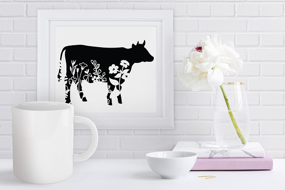 Floral Cow Svg Flower Cow Cut Files Pre Designed Photoshop Graphics Creative Market