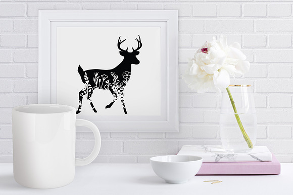 Download Floral Deer Svg Cut Files Baby Deer Pre Designed Photoshop Graphics Creative Market