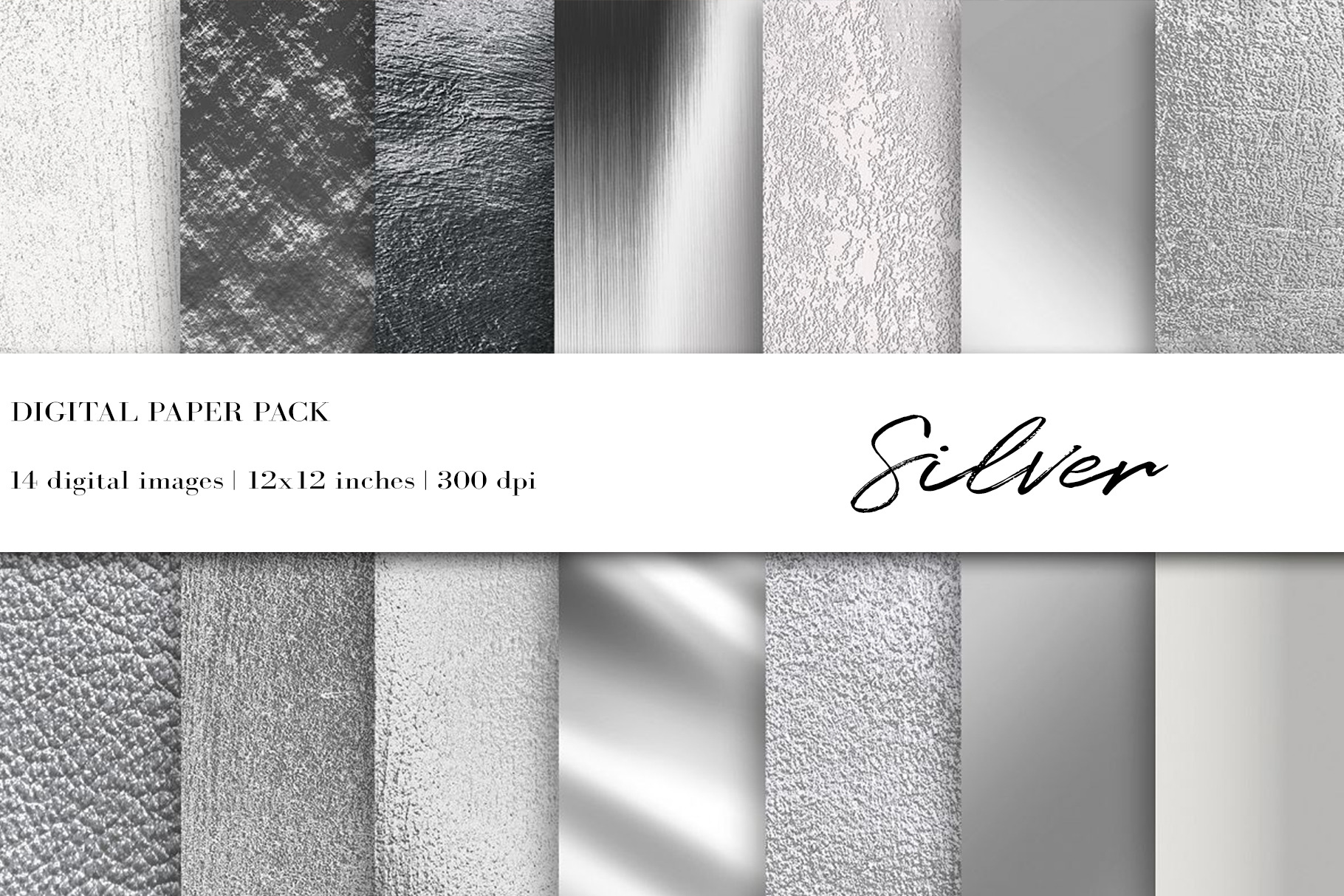 Silver Textures Digital Paper Graphic by BonaDesigns · Creative Fabrica