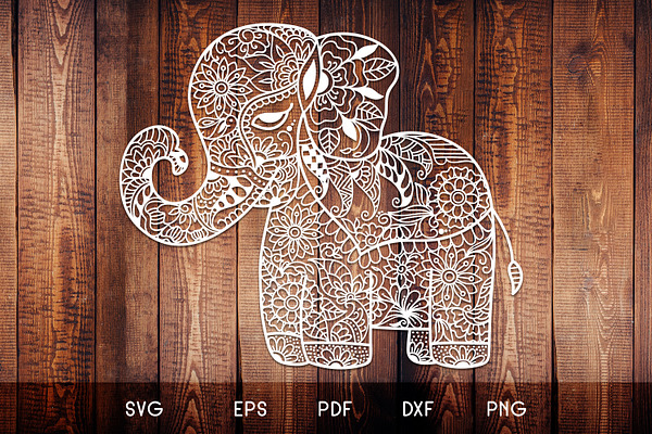 Download Mandala Baby Elephant Svg Design - Layered SVG Cut File ...