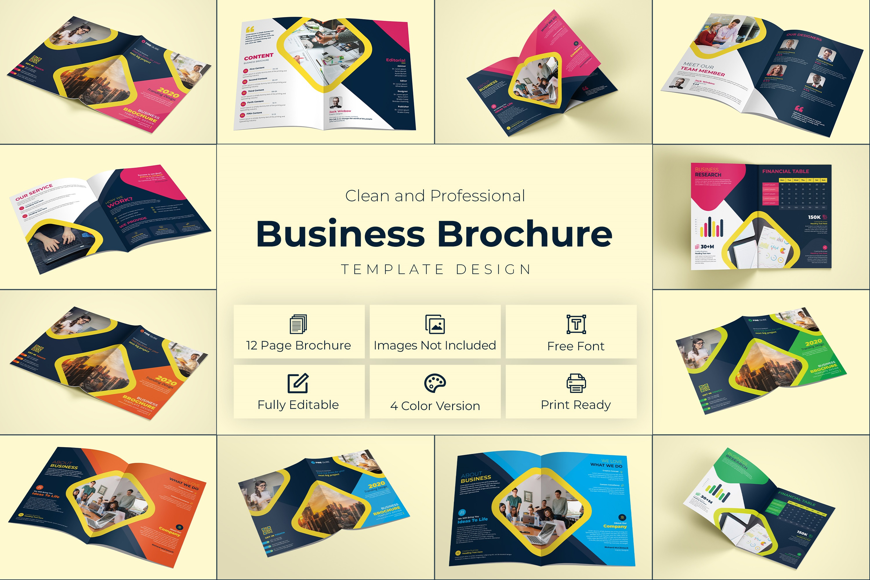 Business Magazine Brochure Template Creative Illustrator Templates Creative Market