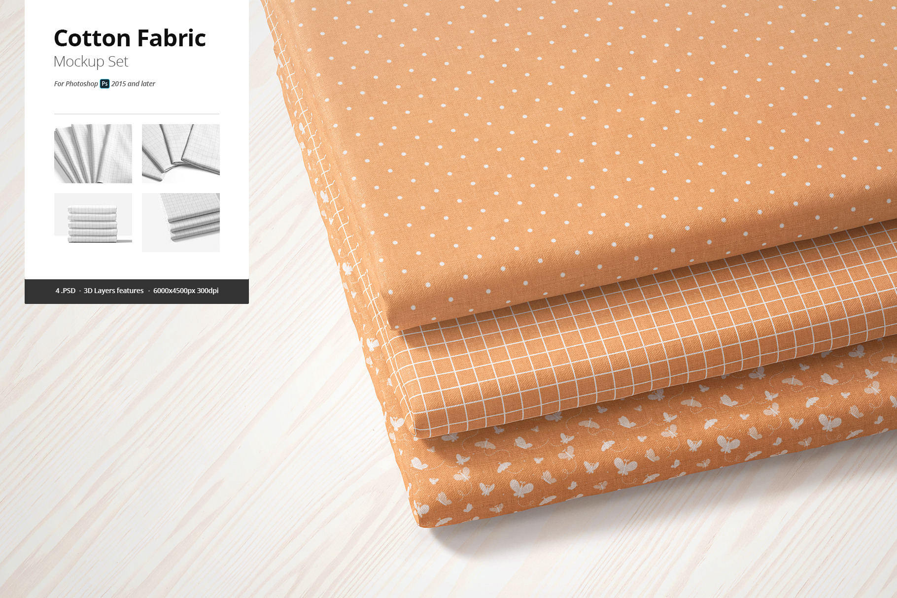 Download Cotton Fabric Mockup Set | Creative Photoshop Templates ~ Creative Market