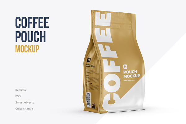 Download Zip Flat Bottom Coffee Pouch Mockup | Creative Market