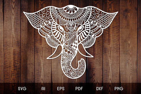 Download Elephant Head Zentangle Doodle Art Pre Designed Photoshop Graphics Creative Market