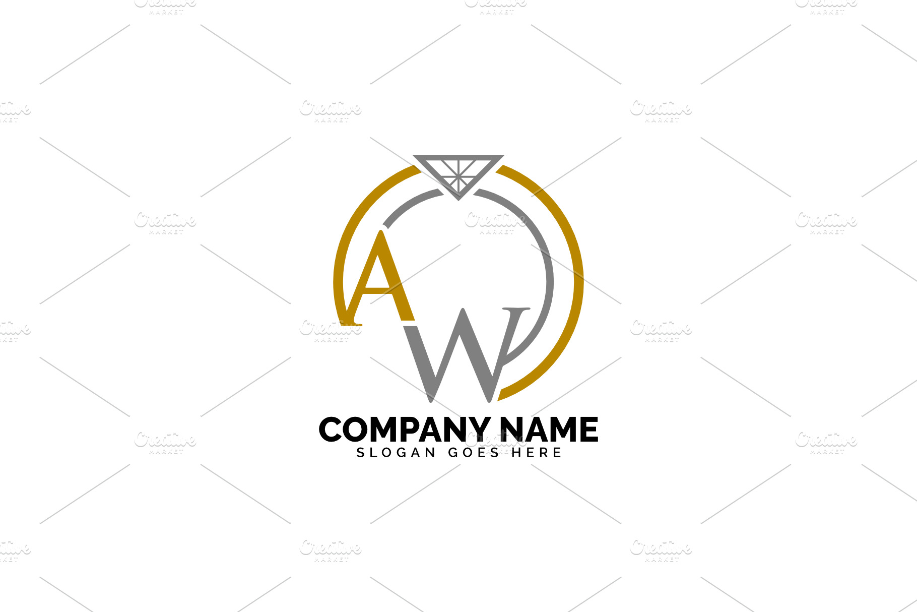 aw letter ring logo | Branding & Logo Templates ~ Creative Market