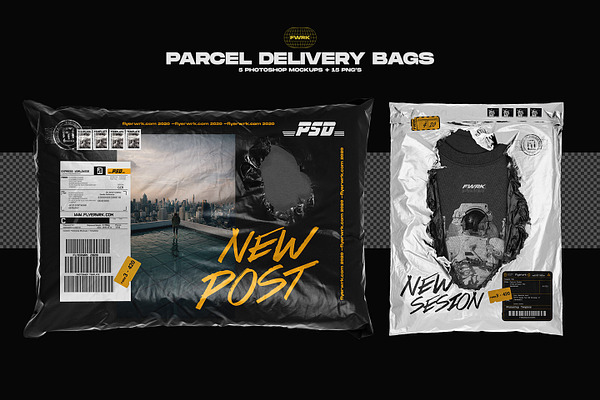 Download Parcel Delivery Bag Mockups | Creative Photoshop Templates ~ Creative Market