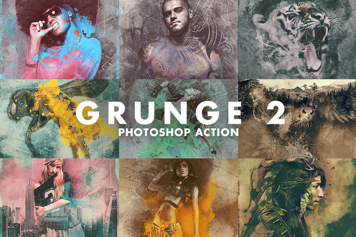 grunge 2 photoshop action free download