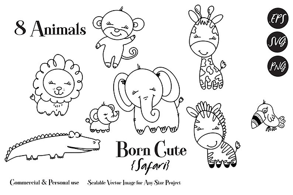 Download Safari Animals Clip Art Svg Pre Designed Photoshop Graphics Creative Market