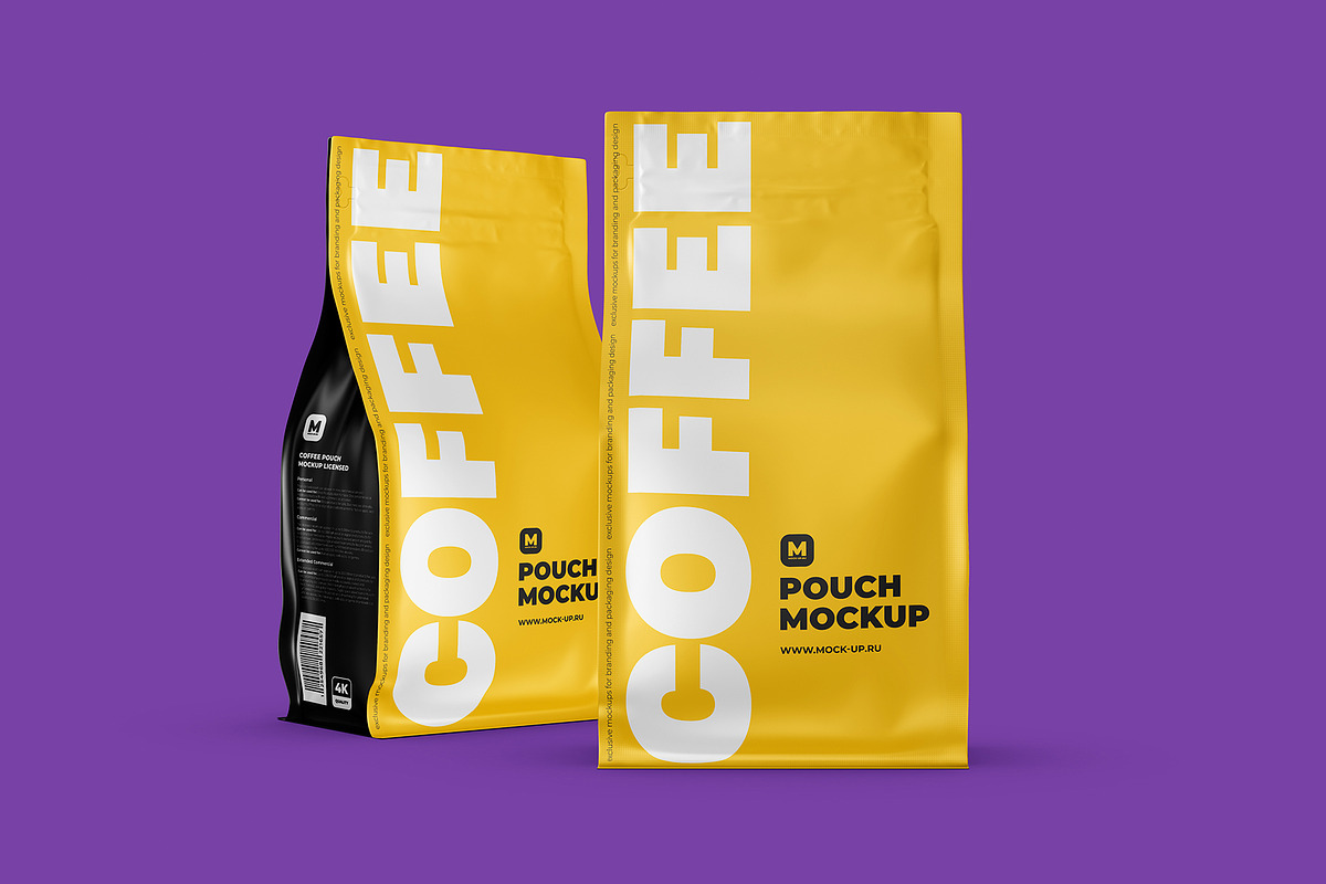 Download Zip Flat Bottom Coffee Pouch Mockup | Creative Market