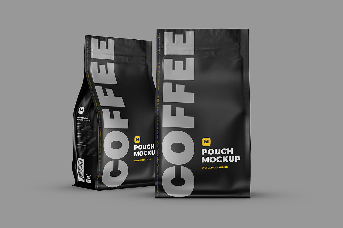 Download Zip Flat Bottom Coffee Pouch Mockup | Creative Market