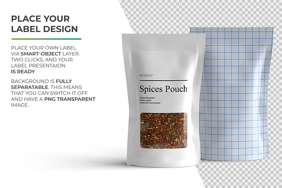 Download Spices Pouch Doypack Mockup Creative Photoshop Templates Creative Market