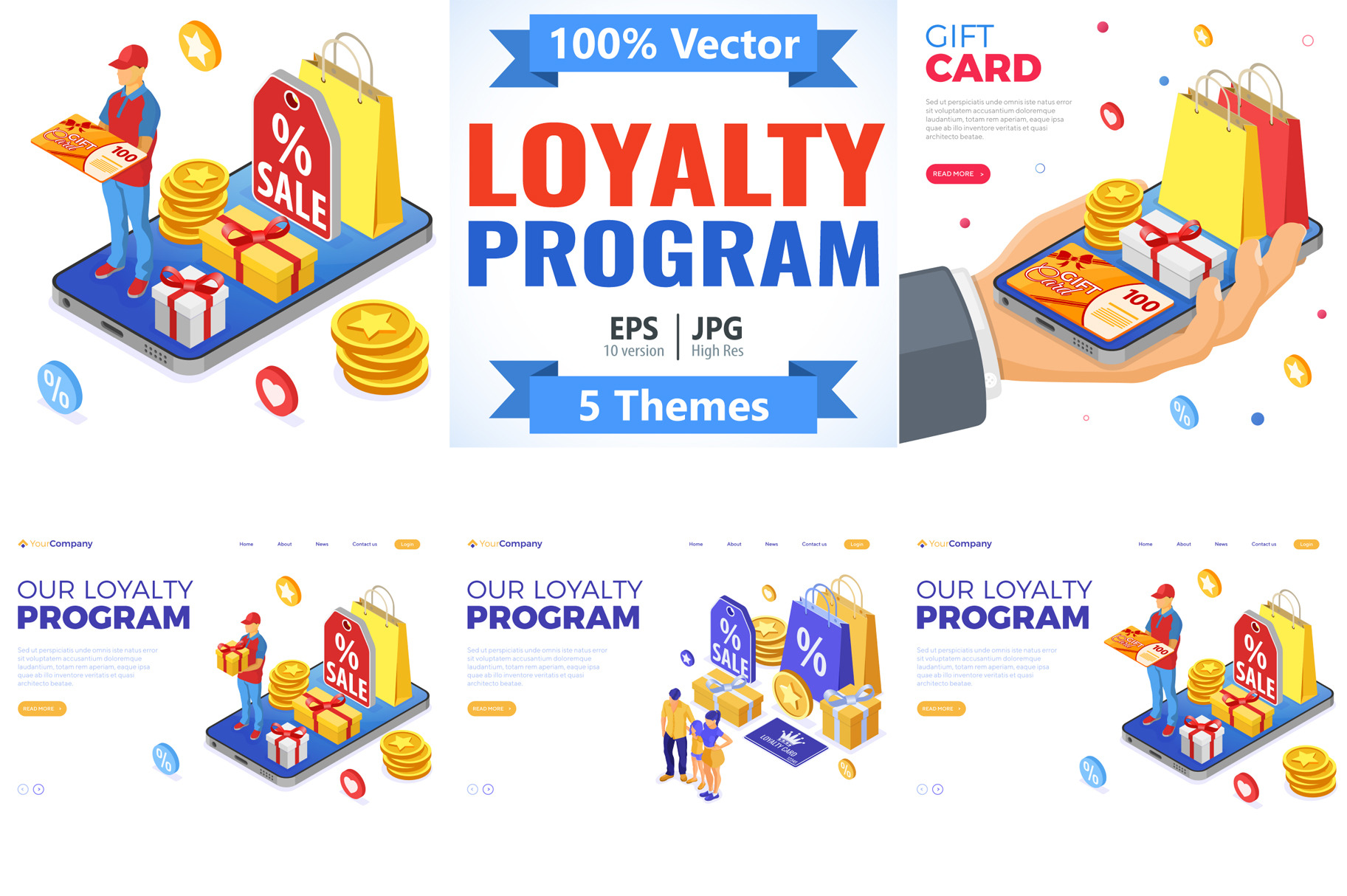 Customer Loyalty Programs Banners People Illustrations Creative Market