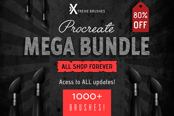 Download Procreate Mega Bundle 1k Brushes Unique Procreate Brushes Creative Market