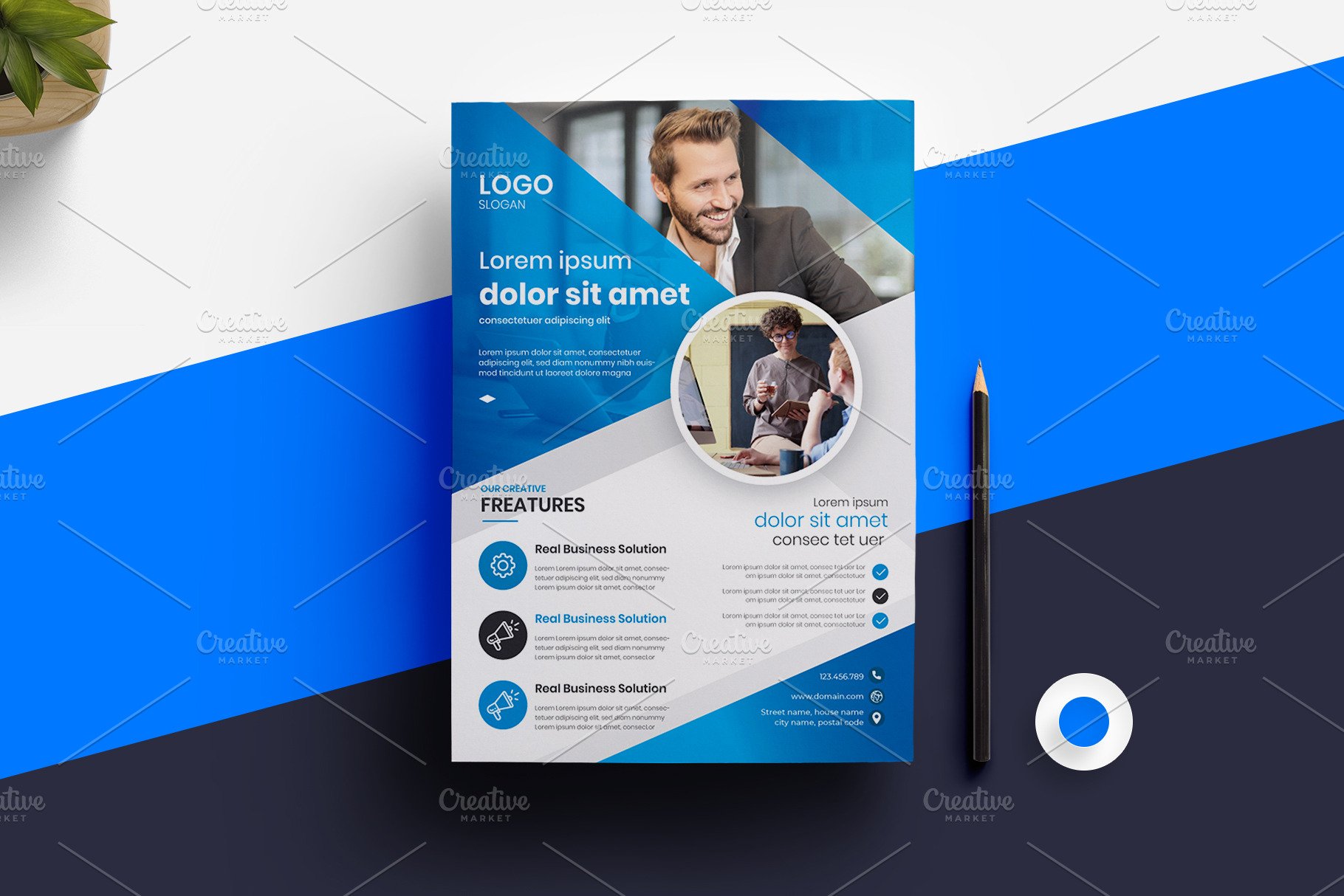 Corporate Business Flyer Template Creative Illustrator Templates Creative Market