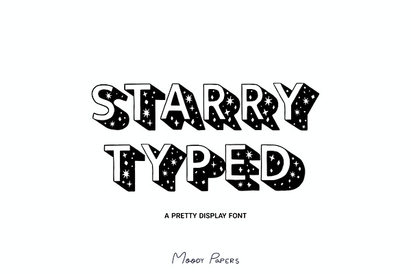 Starry Typed Hand Drawn Otf Font Stunning Display Fonts Creative Market