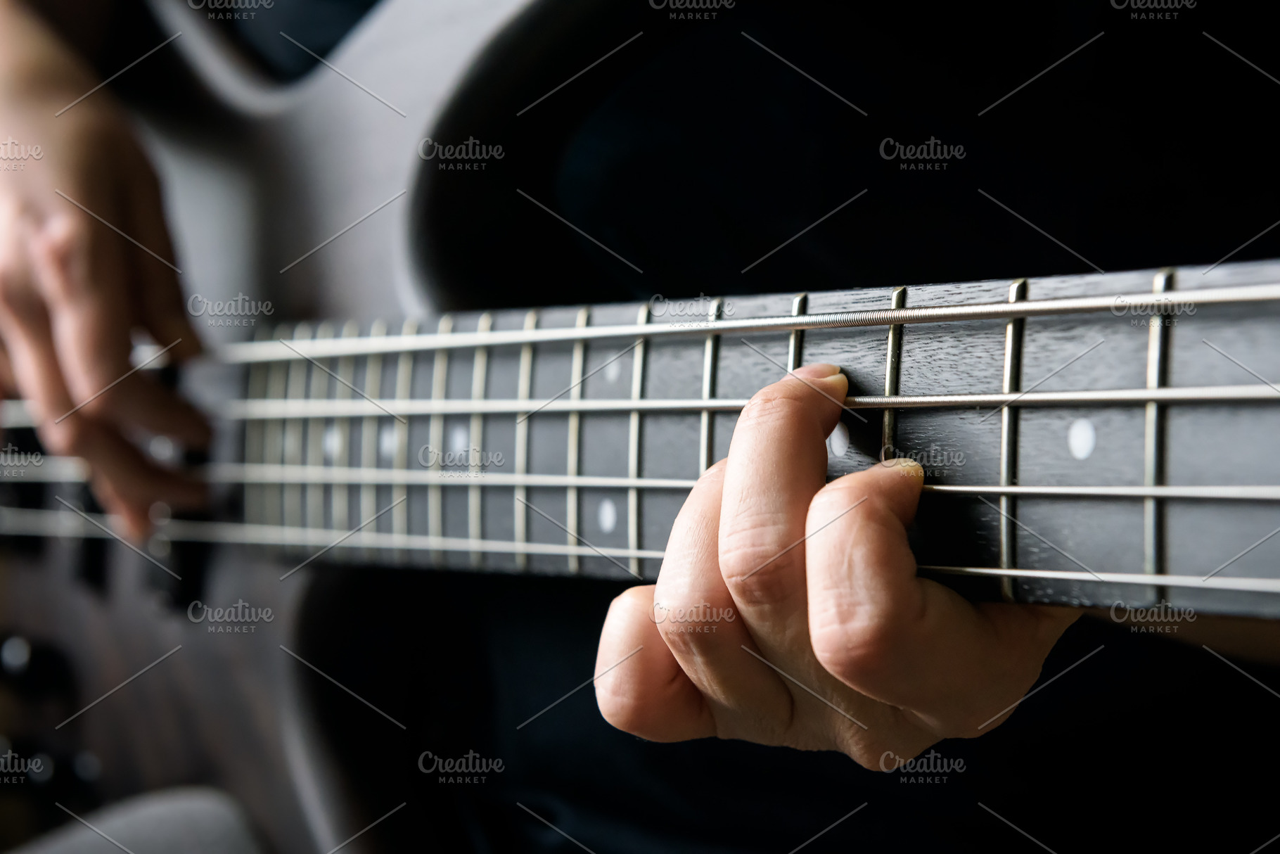 Bass Guitar Player Hand Closeup High Quality Arts Entertainment Stock Photos Creative Market