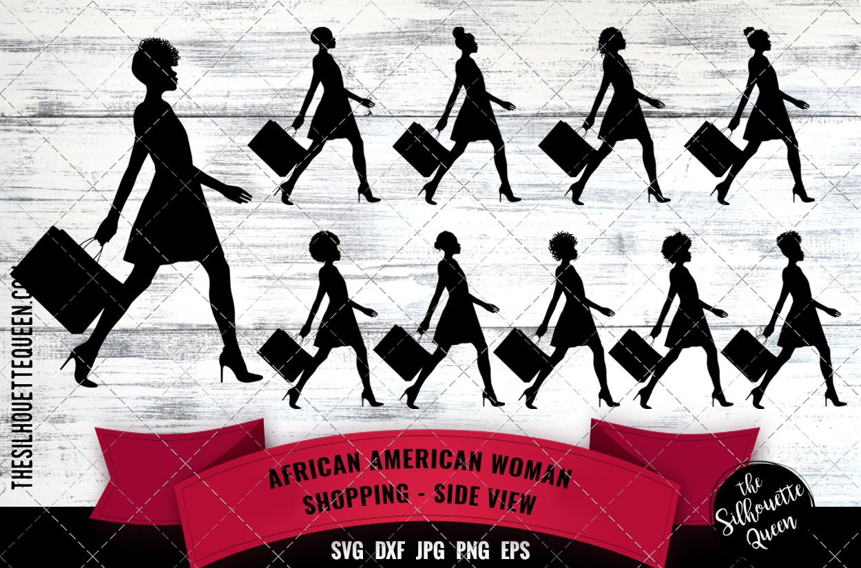 Download Afro Woman Shopping Pre Designed Illustrator Graphics Creative Market