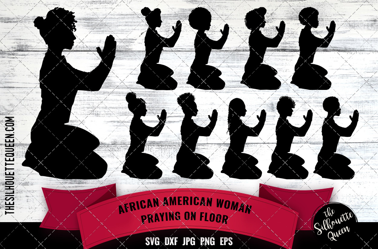 Download African American Woman Praying Pre Designed Illustrator Graphics Creative Market