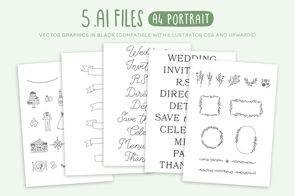 Hand-drawn wedding pack - Vector | Pre-Designed Photoshop Graphics ...