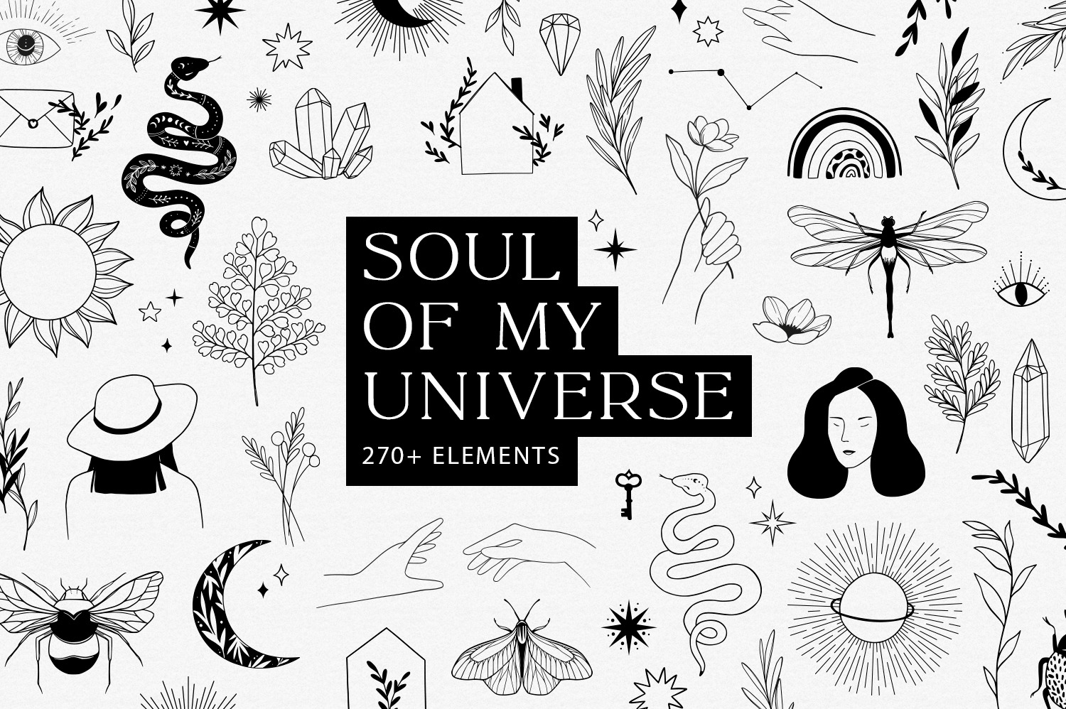 Soul Of My Universe Magic Logo Set Pre Designed Photoshop Graphics Creative Market