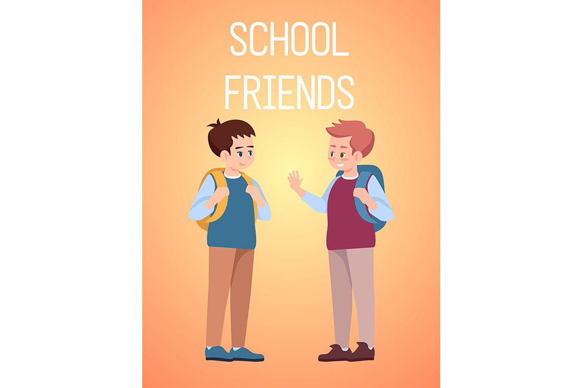 School friends poster template | Illustrator Templates ~ Creative Market