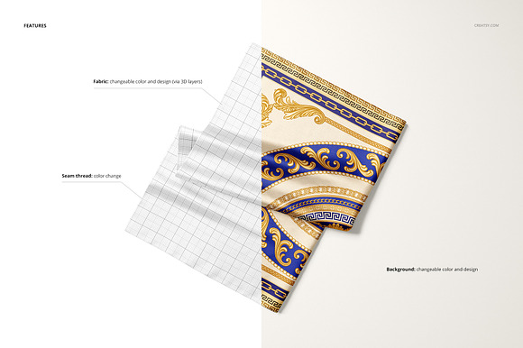 Download Satin Scarf Mockup Set Creative Photoshop Templates Creative Market