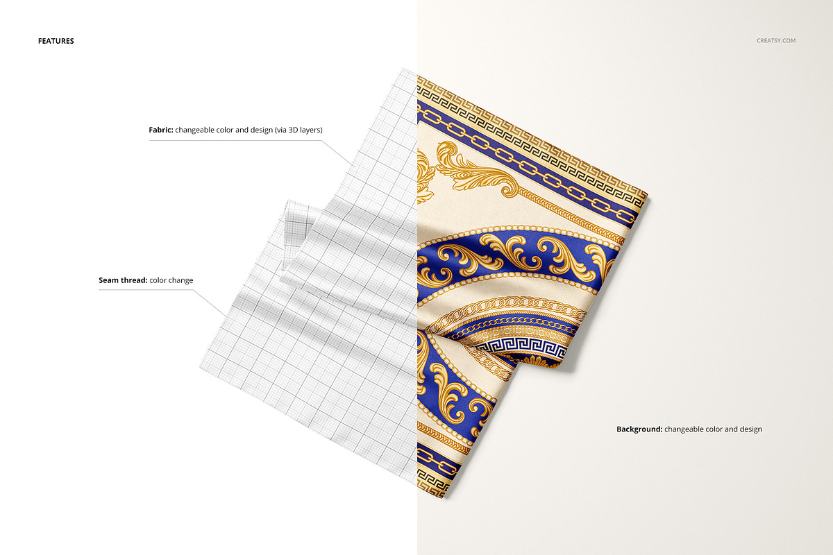 Download Satin Scarf Mockup Set | Creative Photoshop Templates ~ Creative Market