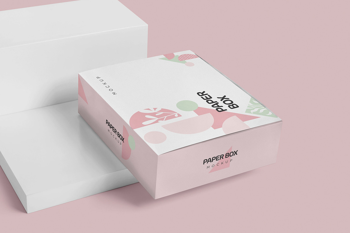 Download Wide Rectangular Paper Box Mockups | Creative Photoshop Templates ~ Creative Market